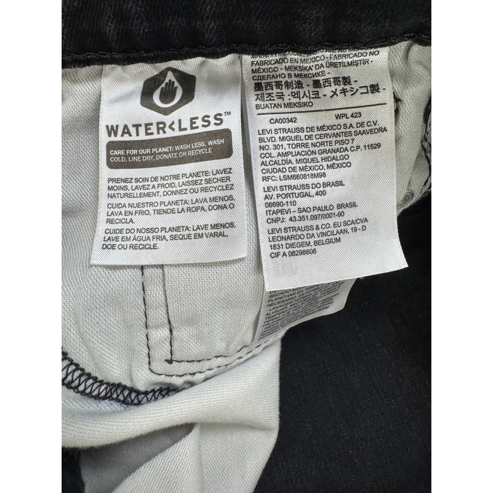 Levis 502 Regular Taper Jeans Mens 30x30 Black Denim Pants 29507-0001 - Picture 5 of 9